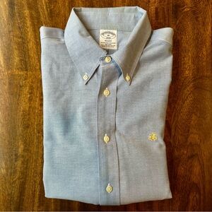 Brooks Brothers Stretch Cotton Non-Iron Oxford Polo Button Down Collar, Medium